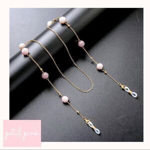 MASK CHAIN Simulated Pink Pearl Mask / Sunglasses Chain